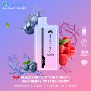 Hayati Pro Ultra 15000 Blueberry Cotton Candy / Raspberry Cotton Candy